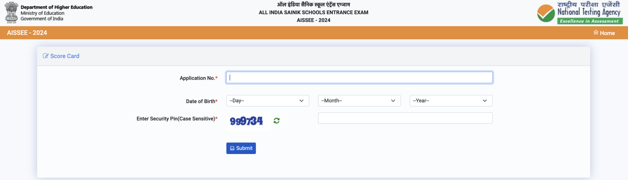 Aissee Sainik School Merit List 2024 aissee.nta.nic.in Merit List