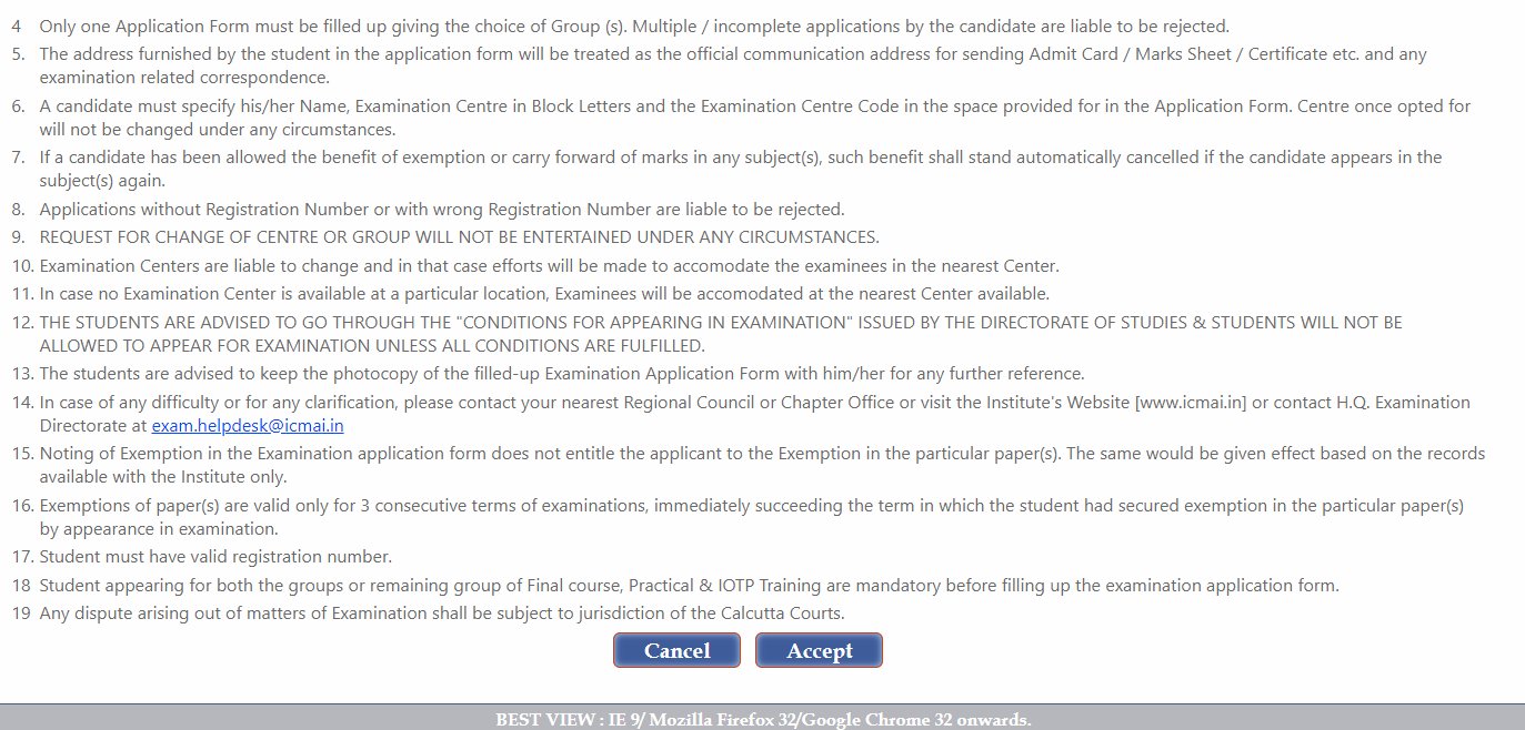 icmai Exam Form (Fill up) Registration 2025 Skill Training